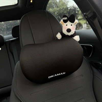 Headrest | West Highland Terrier Doll for - diamond-m-black-knot-black-sweater-west-highland-right-black-neck-pillow