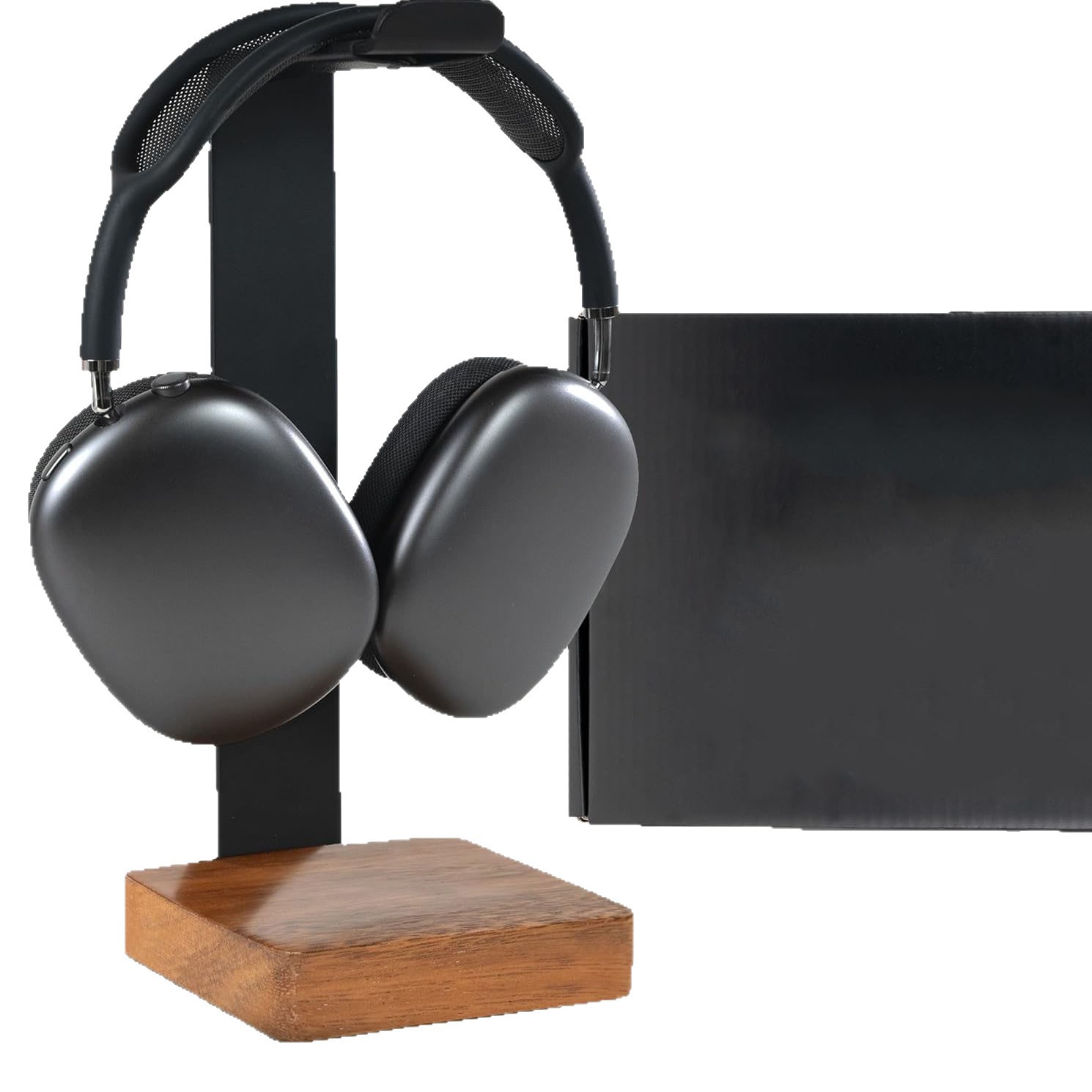 Soporte de auriculares Metal Stand Upgrade Stable Headset Holder Black Headset Holder con almacenamiento inferior image 5
