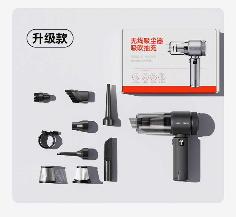 Car Vacuum Cleaner, Handheld, Small, Wireless, Portable, Super Powerful Suction, Dual-Purpose Suction and Blowing All-In-One Machine for Cars and Home Use
