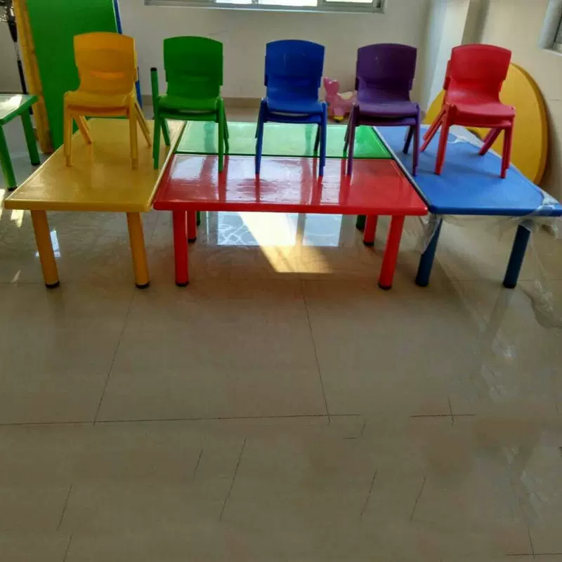 幼儿园桌椅儿童塑料可升降学习桌子加厚宝宝早教桌椅套装六人桌子