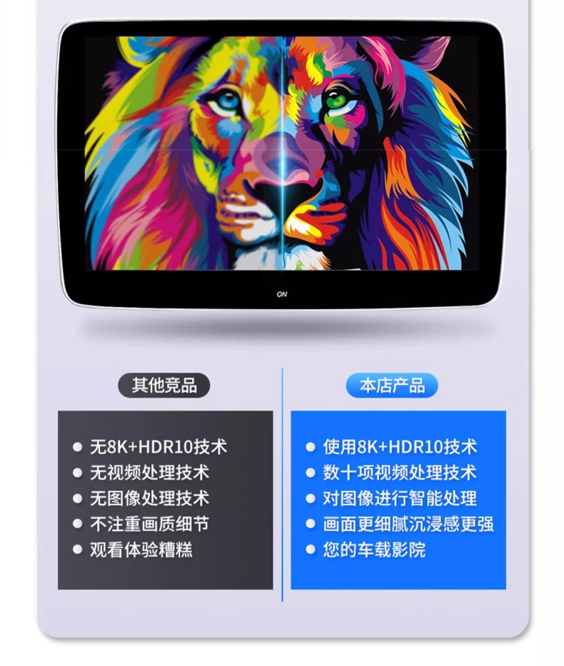 Suitable for Mercedes-Benz E-Class C- Class S-Class GL car rear entertainment system Tongboma Land Rover Audi pillow display