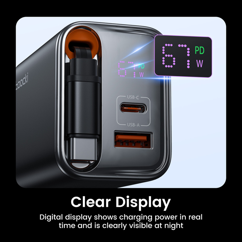 Tuchi Cross-Border Pd67W Digital Display Comes with European Standard Black Gallium Nitride Gan Mobile Phone Notebook Charger Fast Charging Tuchi Cross-Border Pd67W Digital Display Comes with European Standard Black Gallium Nitride Gan Mobile Phone Notebook Charger Fast Charging