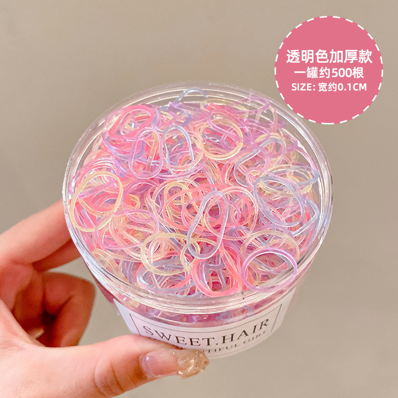 Anillo de cabello desechable correa de goma niñas no lastimar cabello pequeño viento fragante duradero delgado engrosar la cuerda de cabello anillo de cabello bolsa de adornamiento para el cabello
