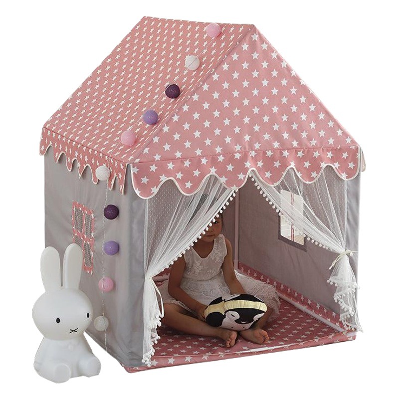 Tienda de campaña infantil para interiores, venta al por mayor transfronteriza, casa de juegos tipo castillo de princesa, casa de juguetes, piscina de bolas, tienda de campaña tipo cama para bebé image 1