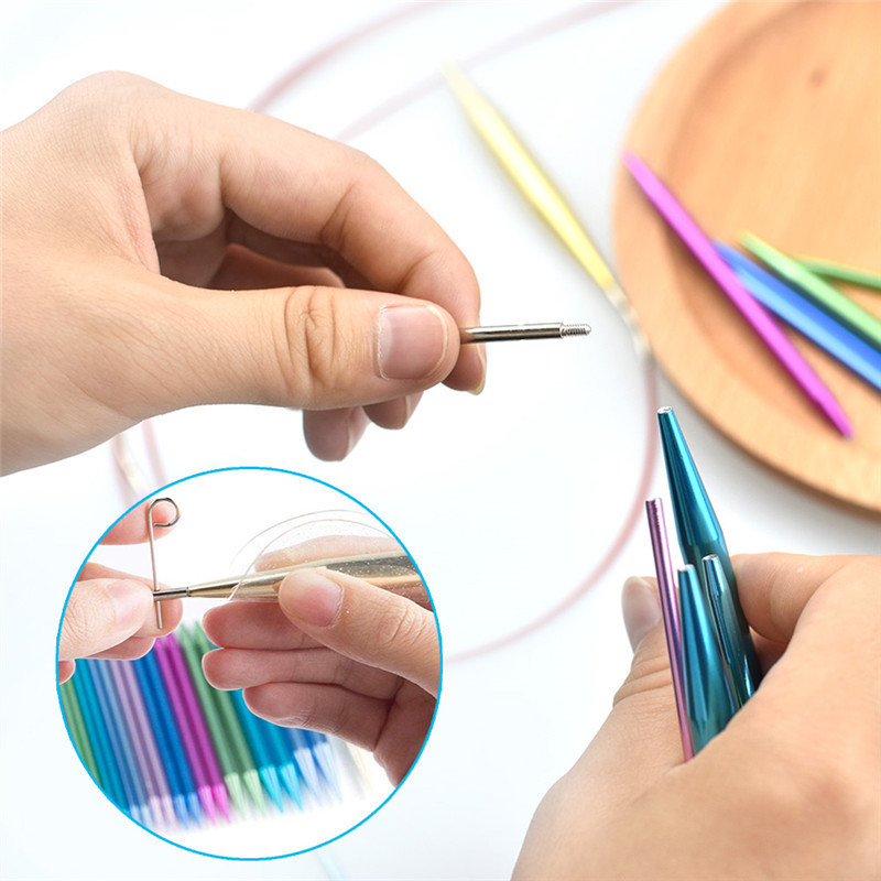 Conjunto de aguja de anillo transfronteriza, alúmina desmontable, aguja de anillo de cambio de cuerda, herramienta de tejido DIY, conjunto de aguja de suéter