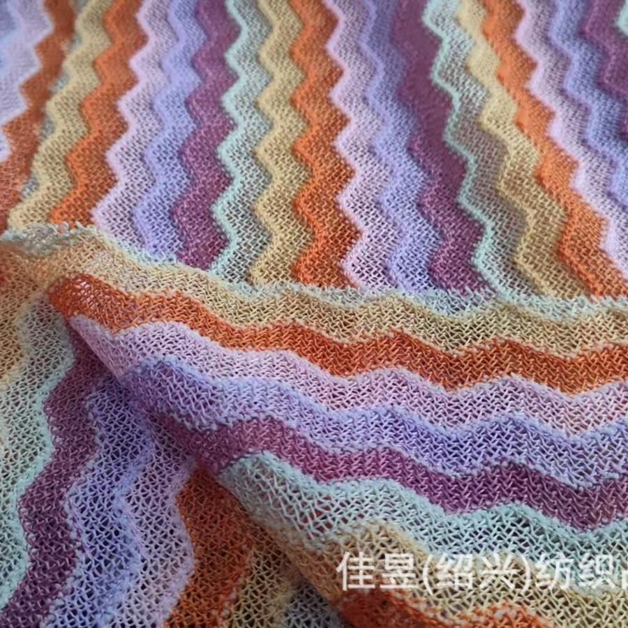 针织色织 涤氨经编针织布 涤弹力色织针织布 时尚针织面料