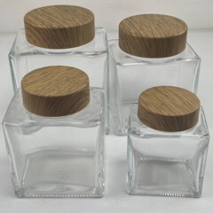 メーカー卸売り蜂蜜瓶透明四方ガラス密封缶360ml180漬物貯蔵缶キャビア瓶