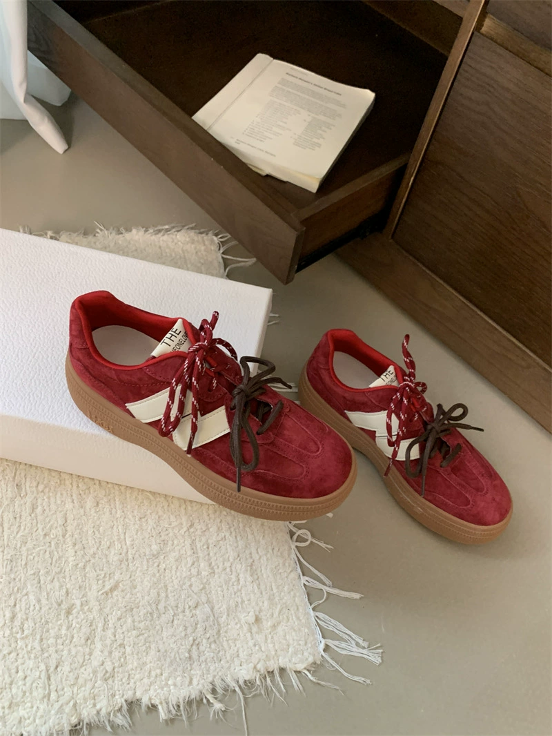 2024 новая модель с низким каблуком плоской подошвы с круглой головкой повседневная спортивная обувь одиночная обувь женская волна