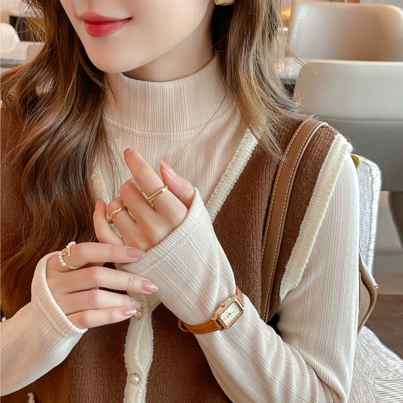 Кокосовый бархат осенне-зимний шлифовальный полувысокий воротник с нижней одеждой