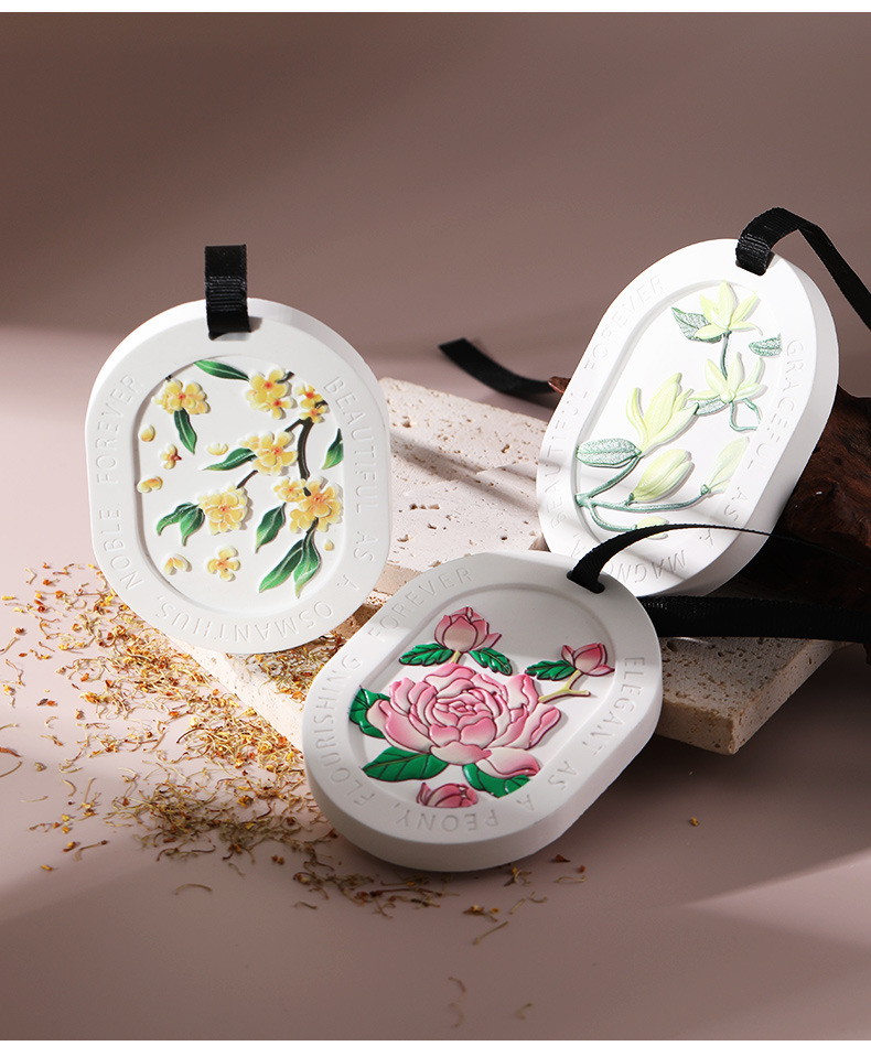 Embossed Narcissus Wardrobe Aromatherapy Plaster Tablets Home Bedroom Air Diffusing Stone Long-Lasting Fragrance Pendant Car