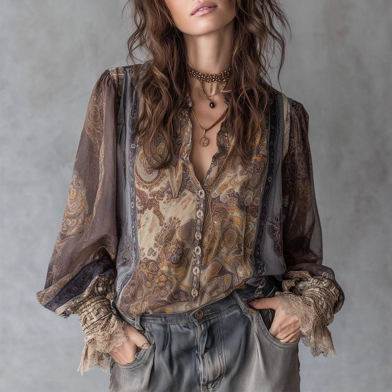 Cross-Border European and American Style Casual Shirts, Loose-Fitting Women's Autumn New Style Light Luxury Ramie Tops for Women Cross-Border European and American Style Casual Shirts, Loose-Fitting Women's Autumn New Style Light Luxury Ramie Tops for Women