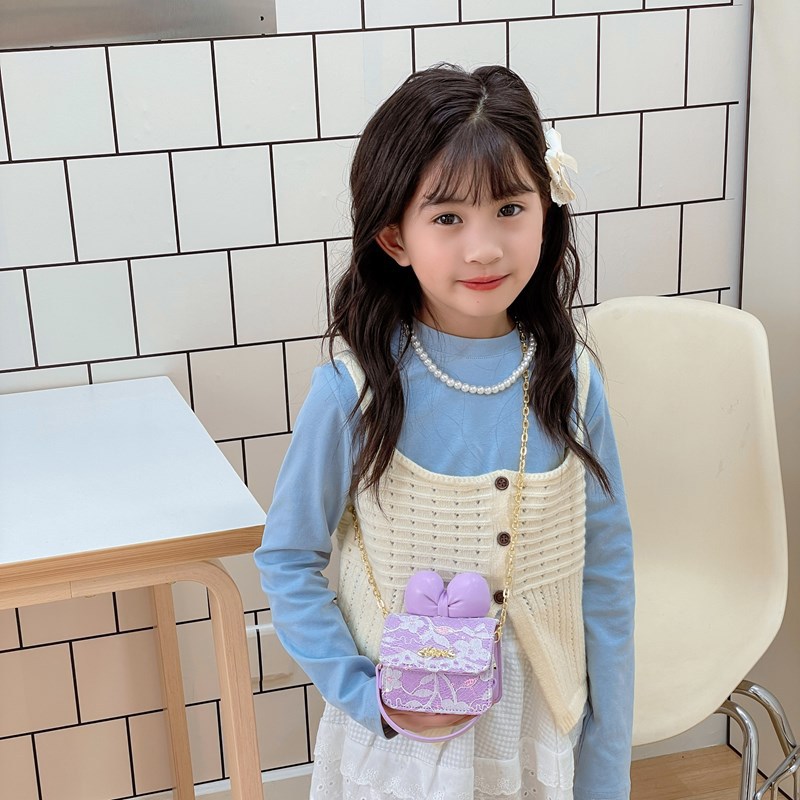 Coreana mini niños niñas bolso de hombro cadena arco bolso de hombro bolso de mujer primavera nuevo