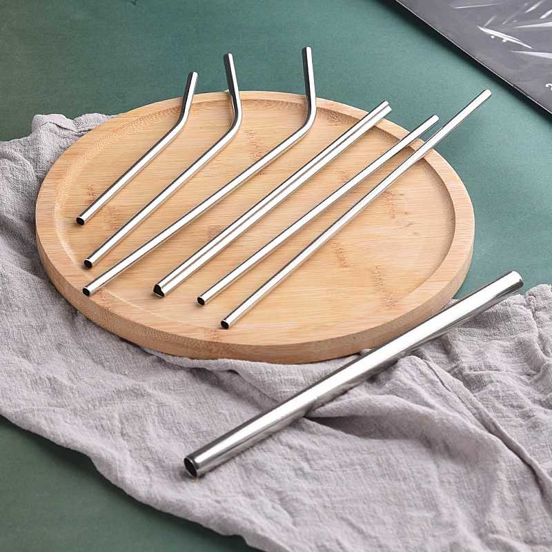 Набор цветных прямых и изогнутых трубочек из нержавеющей стали 304 для баббл-чая, кофе и напитков, пищевой класс, для трансграничной торговли на Amazon.