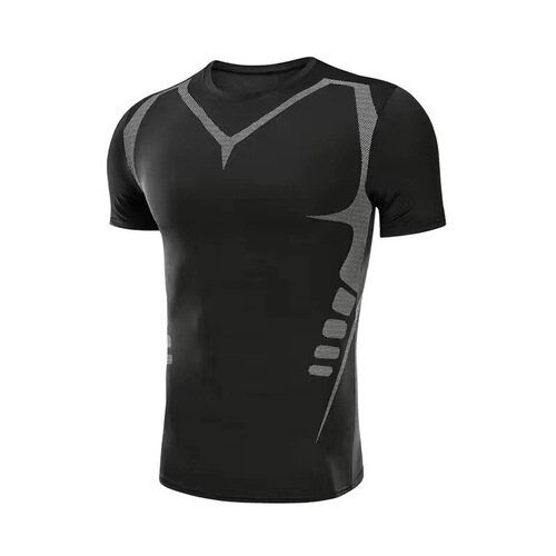 Men's gym suit running sports summer training quick-drying high elasticity tight gym clothes for morning and night running