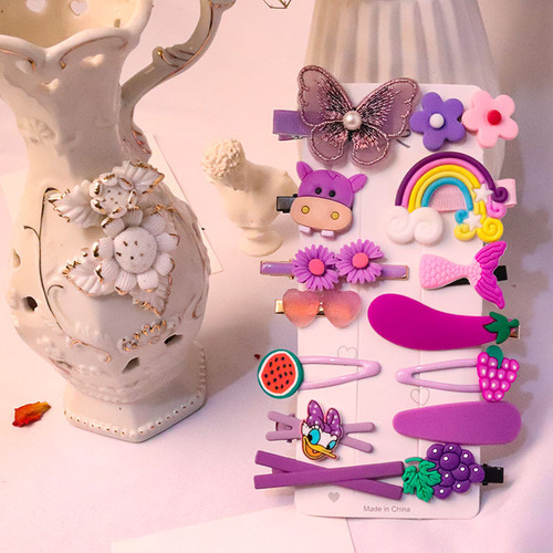New hairpin Korean princess candy color 14-piece set cute flower animal hairpin hairpin set bangs clip
