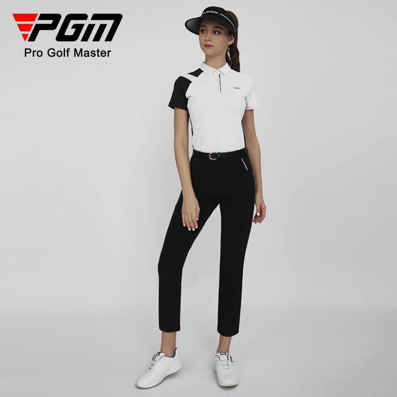 Quần golf nữ ống đứng dài 9 phân, vải chống thấm nước thoáng khí, phù hợp xuân hè — KUZ149-Quần màu xanh nước biển, KUZ149-Quần Trắng, KUZ149-quần đen