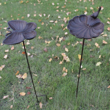 复古田园别墅庭院铸铁铁艺喂鸟器鸟食盆花园装饰品摆件花插