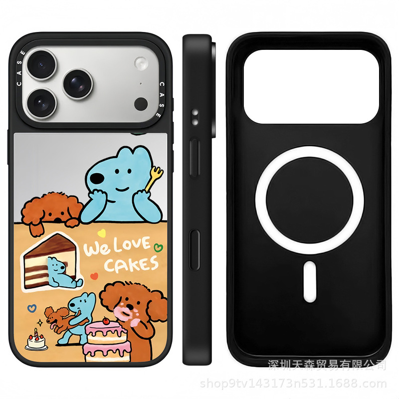 CASET联名情侣小狗适用苹果iPhone17ProMax手机壳16pro潮牌15镜面|undefined