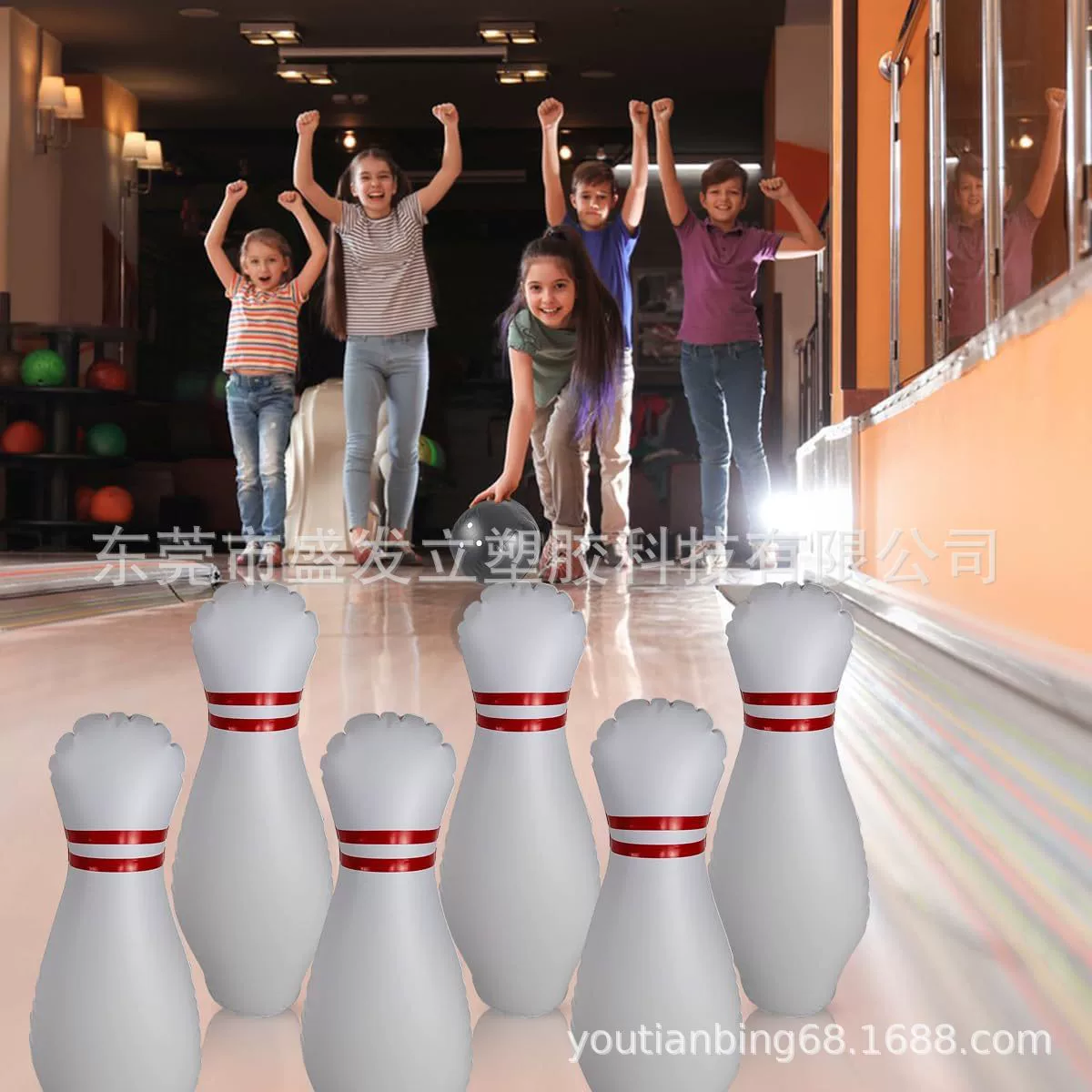Надувной набор для боулинга на открытом воздухе и в помещении, детская игрушка, настоящий боулинг, веселые спортивные игры, светящийся свет