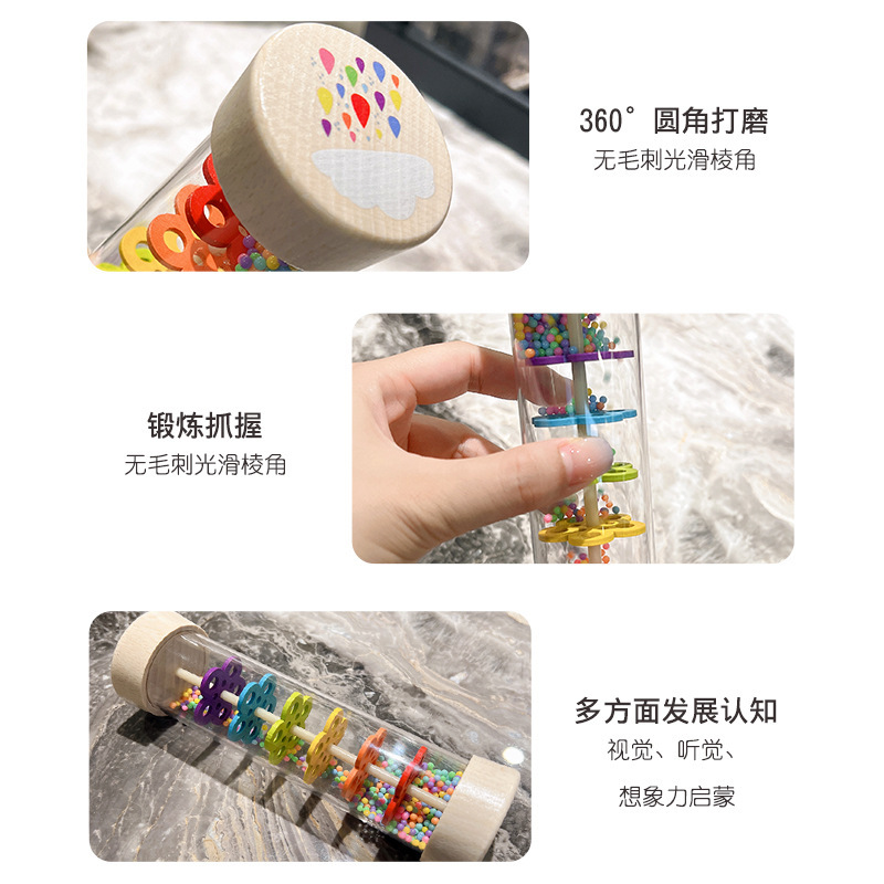 Instrumento musical de iluminación musical tubo de sonido de madera para niños ORF Montessori rompecabezas educación temprana coordinación mano-ojo entrenamiento juguete