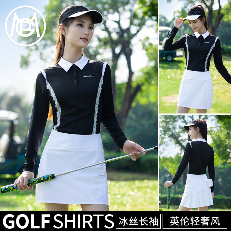 2026 Golf Women's Spring/Summer Ice Silk Long Sleeve Polo Clothing Ladies Tennis Shirt Top Clothes