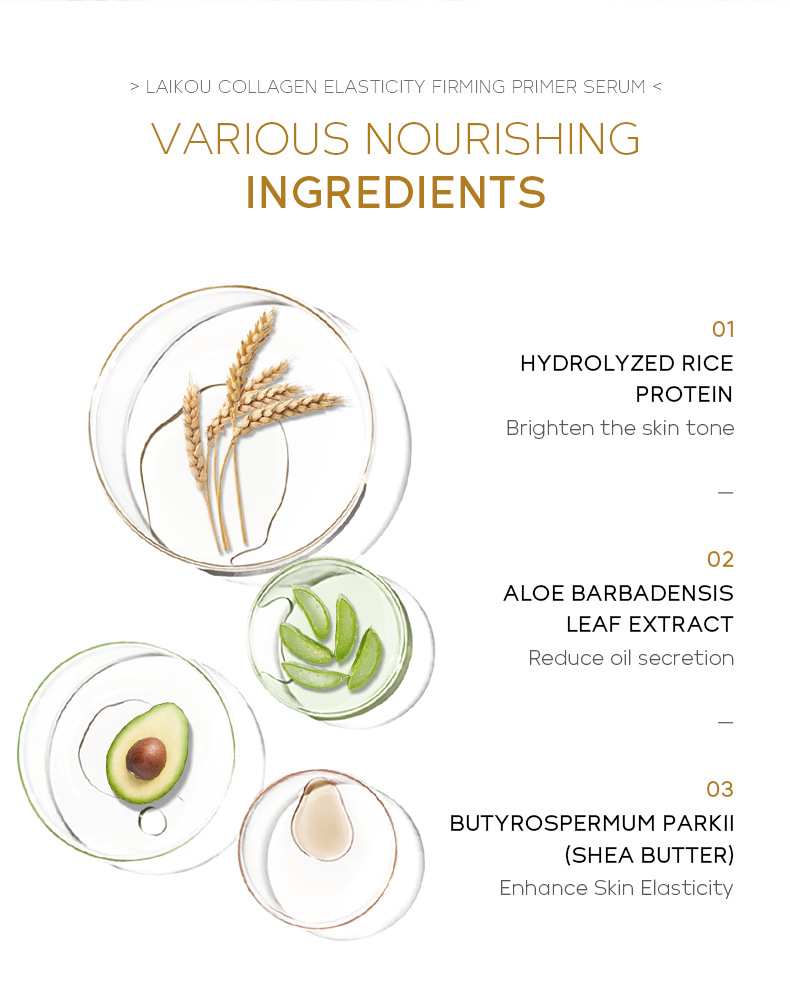 Cross-border LAIKOU Collagen Primer 100ml Hydrating and moisturizing skin care product manufacturer one-piece consignment undefined