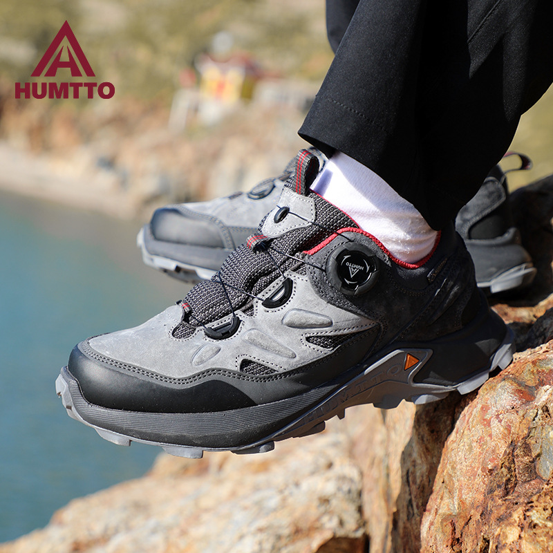 Zapatos de senderismo al aire libre Hantu, hebilla giratoria para mujer, zapatos todoterreno antideslizantes ligeros, amortiguadores resistentes al desgaste, zapatos deportivos impermeables, zapatos de senderismo