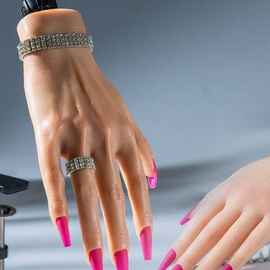美甲练习假手模型道具珠宝拍照直播带骨骼可动硅胶手模特足模