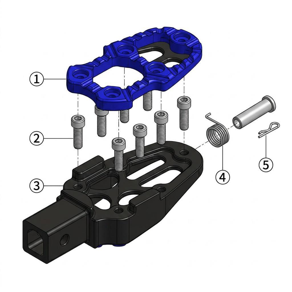 Electric Vehicle Accessories, Cross-Border Motorcycle Modification, Adjustable Foot Pedals, Universal Aluminum Alloy Wear-Resistant Anti-Slip Foot Pedals