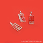 银算盘吊坠925小算盘挂件编红绳手链宝宝别针银坠子饰品diy