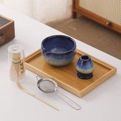 起毛窯抹茶セット 陶器抹茶ボウル 6点セット 茶筅 竹抹茶ブラシ 百本立てツール