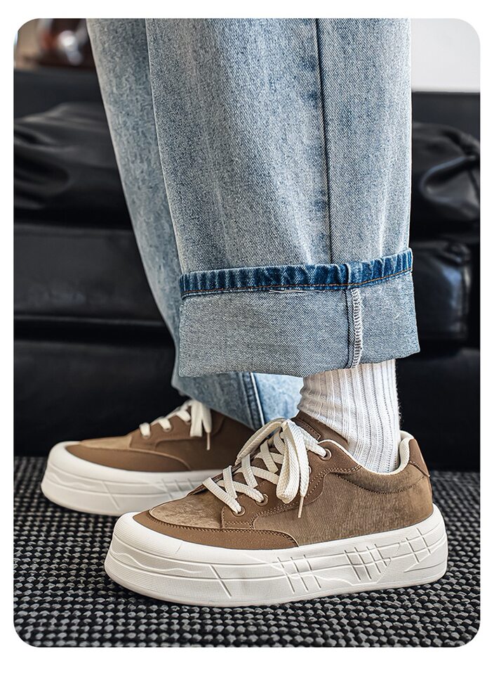 Giày sneaker nam cổ thấp đế dày tăng chiều cao, chống trượt, chống mài mòn, phong cách thể thao casual — AA 01m Hạnh nhân, AA 01m cà phê, AA 01m Đen chi tiết 17