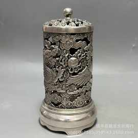 古玩中式龙凤香筒炉复古轻奢熏香炉家用高端香炉香道茶室装饰摆件