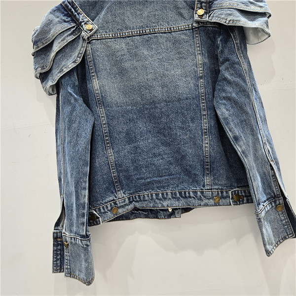 Retro removable denim shoulder pads