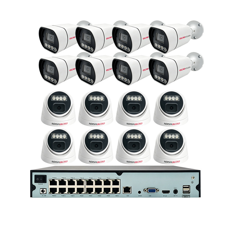 PoE Überwachungskamera 16er Set 8 Megapixel 4K hochauflösende Nachtsicht Aufzeichnung Innenbereich Heimüberwachung Monitorkamera
