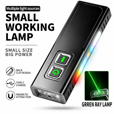 UV fənərlər Red/Green Laser and 365Nm Purple - x739-green-laser-purple-light-black-flashlight