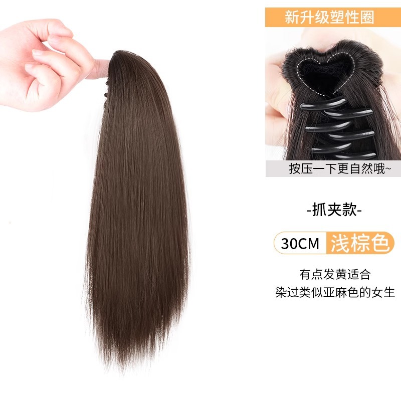 Cauda de caballo pelucón de mujer pelucón de cabello recto de alta simulación de cabello de cabello natural trenza falsa de caballo de cabello de cabello de cabello de extra ligero pelucón de cabello trenza