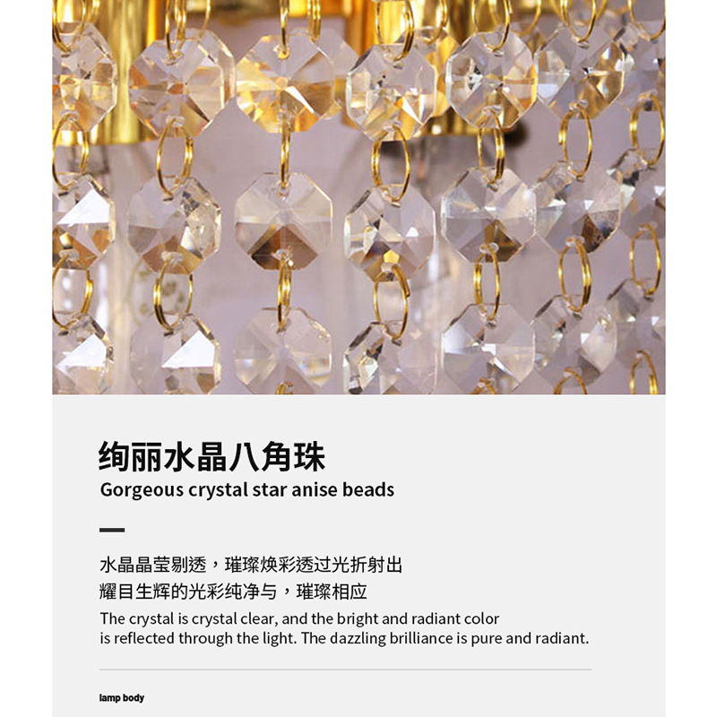 Lámpara de pared de cristal moderno minimalista dormitorio sala de estar noche pasillo K9 cristal pasillo lámpara de pared