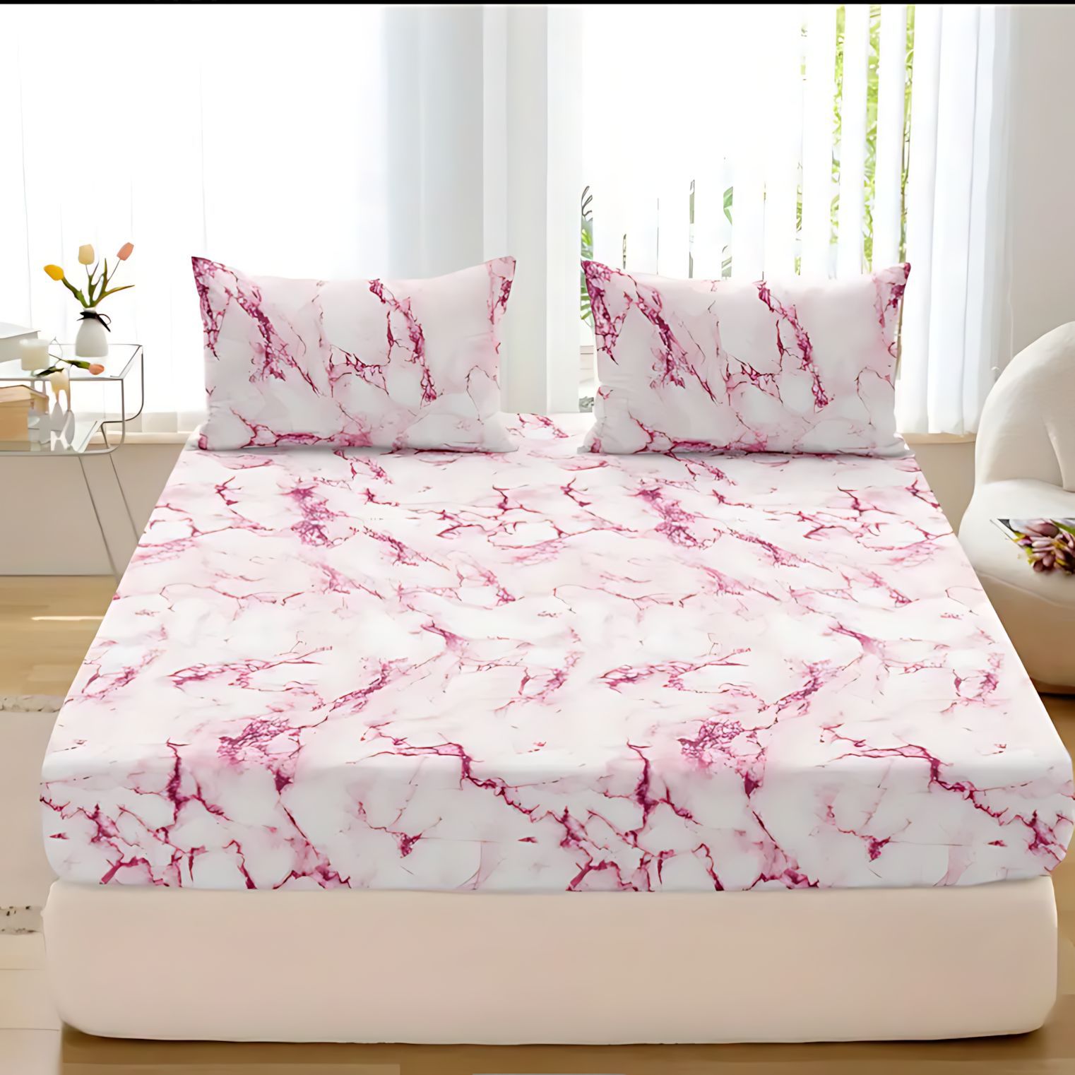 TEMU / JIT patrón de mármol 3D impresión digital transpirable cama Kasa Kit fuente fabricante puede hacer