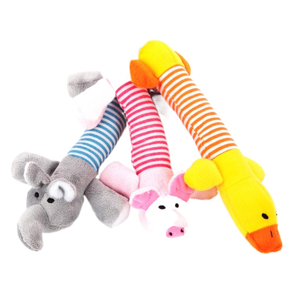 Amazon nueva mascota felpa sonido perro juguete cerdo de cuatro patas pato elefante animal largo gato suministros al por mayor