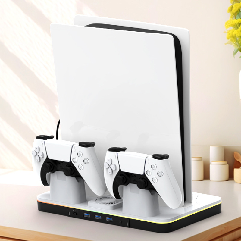 Suitable for Ps5 Slim Pro Cooling Base, Handle Charging, Cooling Fan, Multi-Function Charging Base