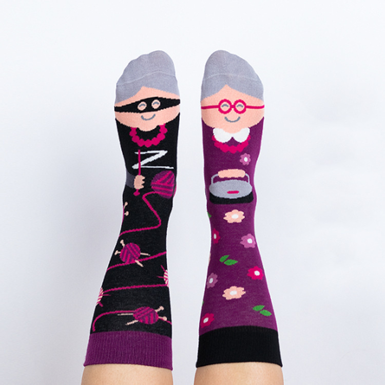 Chaussettes de sport mi-mollet en coton, motif canard mandarin, asymétriques, amusantes et créatives, style dessin animé AB, tendance, 2025d_voghion.com