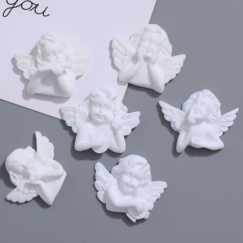 White Baroque Angel Cream Glue Material Phone Case diy Handmade Hair Accessories Resin Accessories
