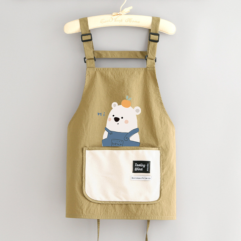 新型ファッションかわいい防水エプロン家庭用キッチン料理ウエスト花屋飲食専用作業服印字|undefined