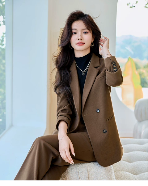 Coffee classic suit jacket