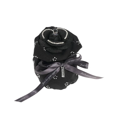 with Rhinestones Car Decoration Ornament New | Aktiv kömürlü qoxu uducular - camellia-round-bag-black