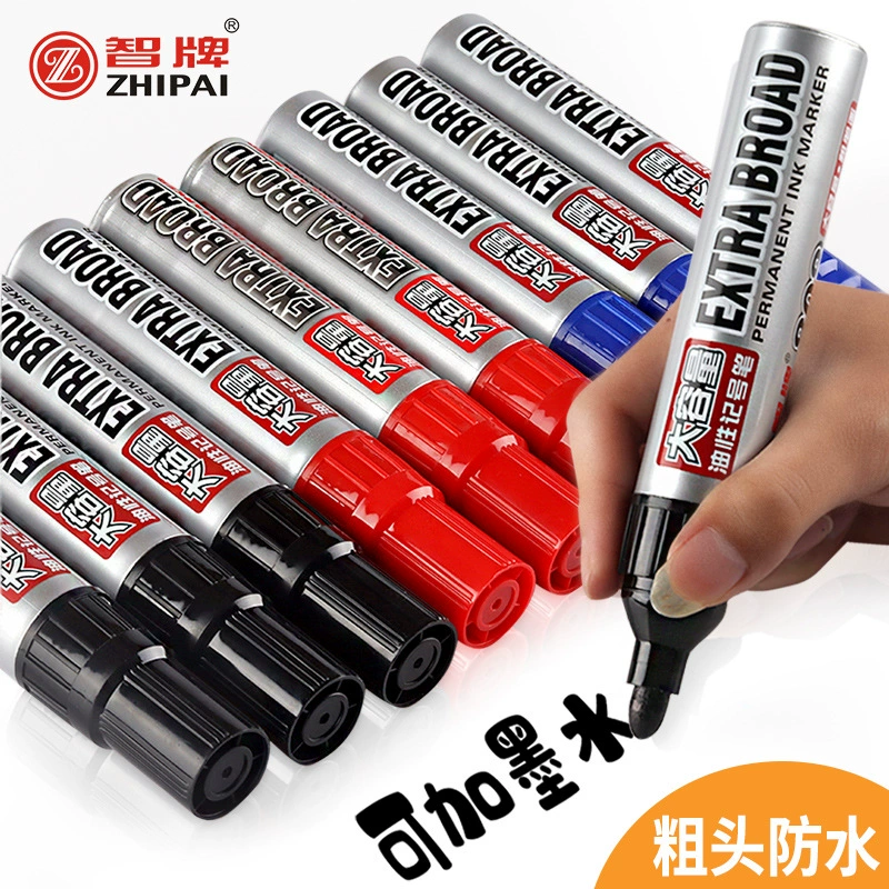Маркерная ручка черный маслянистый крупнотоннажный рисунок водонепроницаемый быстросохненный ручка может добавить чернила большой размер строительной площадки толстая голова