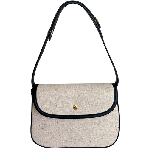 Mina's same temperament canvas one-shoulder armpit bag ins women's bag 2024 new early autumn new versatile cross-body bag