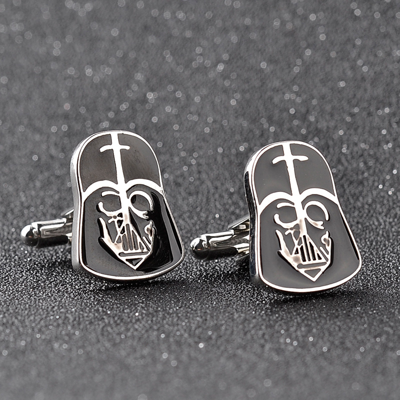 Neue farbe kristall manschettenknöpfe mode schwarz krieger herren hemd manschettenknöpfe_voghion.com