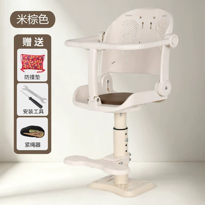 Cross-border electric vehicle child seat, front-mounted foldable electric scooter child safety motorcycle seat, universal for Yadea (Electric car child seat) - off-white-single-seat-iron-base
